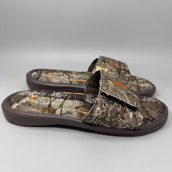 UNDER ARMOUR Camouflage 4D Foam Cushion Slides Sandals Men Size 12 Camo Slippers - Picture 1 of 8